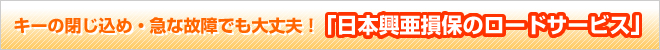 キーの閉じ込め・急な故障でも大丈夫！「日本興亜損保のロードサービス」
